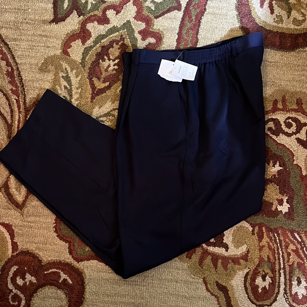 LIZ CLAIBORNE Women Size 20 LEMU Blue Style Pant Low Pleat StraightLeg $85 NEW
